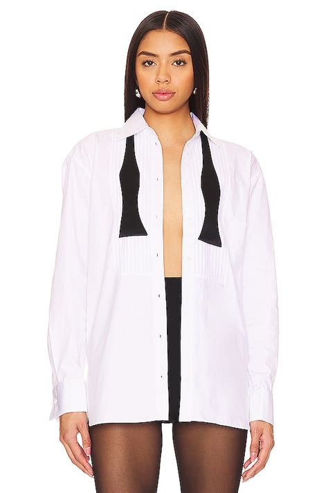 Kiki De Montparnasse Tuxedo Shirt In White REVOLVE