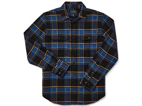 Filson Men S Vintage Flannel Work Shirt Cobalt Black 2XL