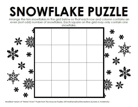 Snowflake Puzzle | Math = Love