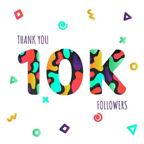 Premium Vector Thank You 10000 Followers Numbers Postcard