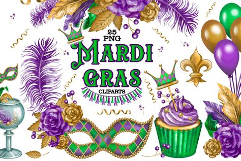 Mardi Gras Sublimation Clipart - Design Cuts