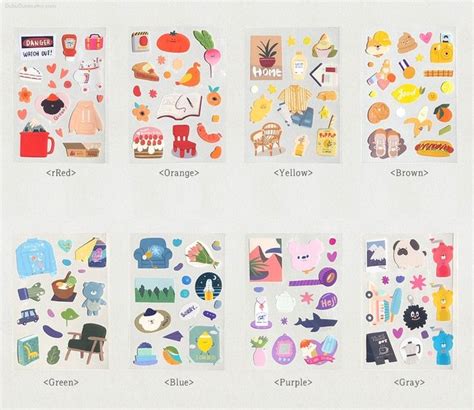 Deco Stickers 8types / Cute Stickers / Decal Stickers / Planner Stickers / Decals / Scrapbooking ...