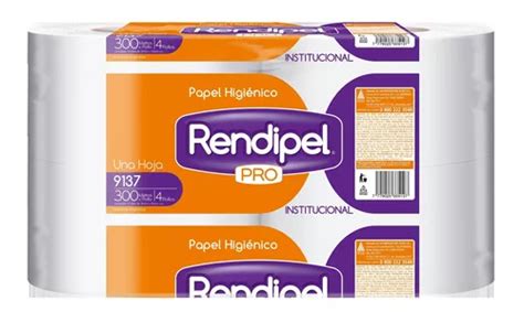 Papel Higiénico Rendipel 9137 Simple Hoja 300 M De 4 U Mercadolibre