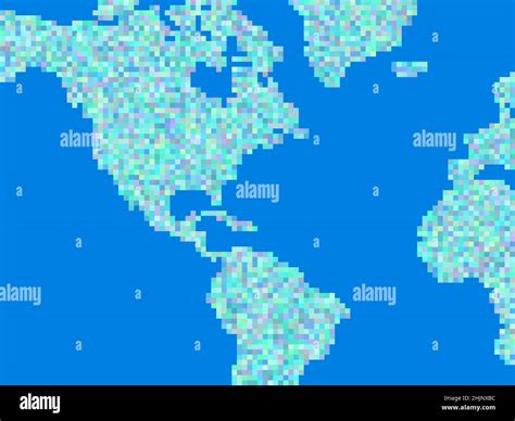 Continents Of Planet Earth In Pixel Art Style Pixel Map Of North