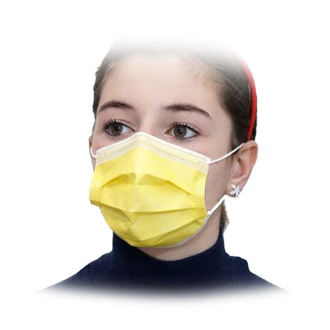 Masque Chirurgical Plis Type Iir Enfant Jaune Sachet De