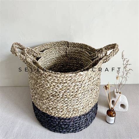 Selesa Lanita Seagrass Basket Set Of 3 Inaexport