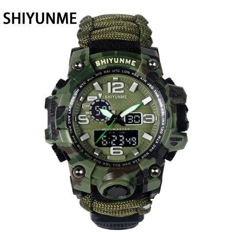 Buy Shiyunme Led Military Watch With Compass Thermometer M Men