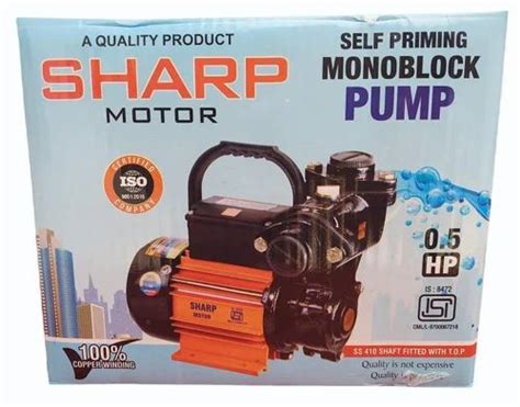 Electric 0 5 HP Sharp Self Priming Monoblock Pump At Rs 2250 Piece In