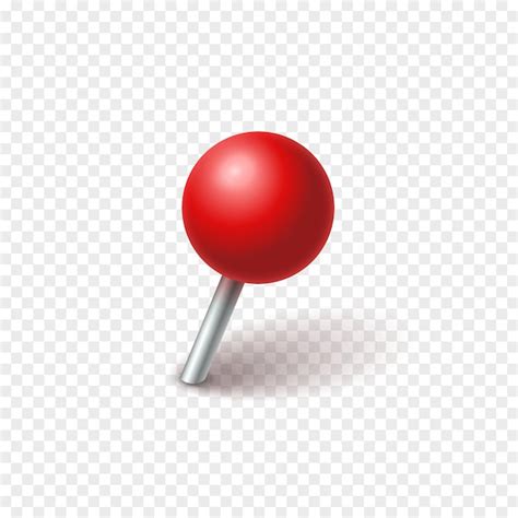 Premium Vector Red Ball Pin Sticking Out Of The Paper Realistic