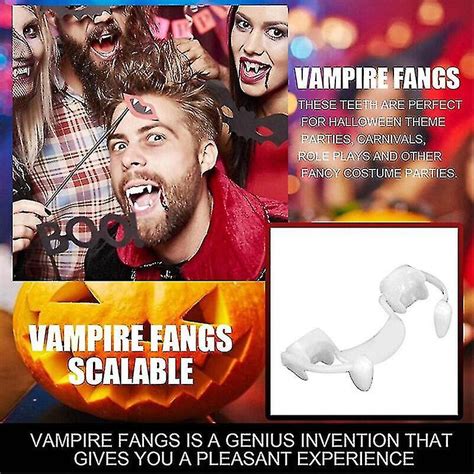 Halloween Retractable Vampire Teeth Dentures Zombie Teeth Fangs Cosplay