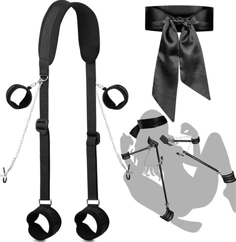 Bdsm Restraints Kit Sex Bondage Set With Handcuffs And Leg Straps Cuffs Nipple