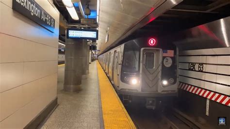 R46 R160 Brooklyn F Q R Trains At Lexington Avenue 63rd Street YouTube