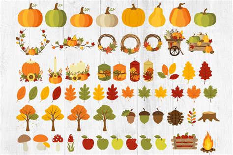 Fall Clipart, Autumn Clipart, Pumpkins, Fall, Leaves, PNG By ...