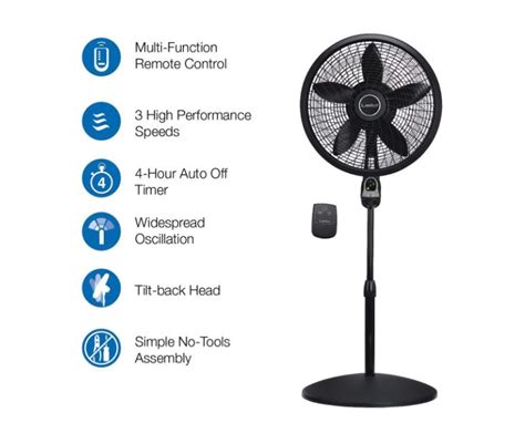 Lasko 1843 Oscillating Cyclone Pedestal Fan With Built In Timer