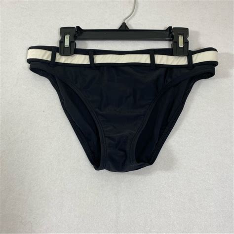 La Blanca Swim La Blanca Bikini Bottom Underwear Womans Bikini Bottoms Black Belted Size 8