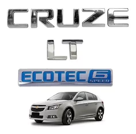 Kit Emblema Cruze Lt Ecotec Speed Cromado Parcelamento Sem Juros