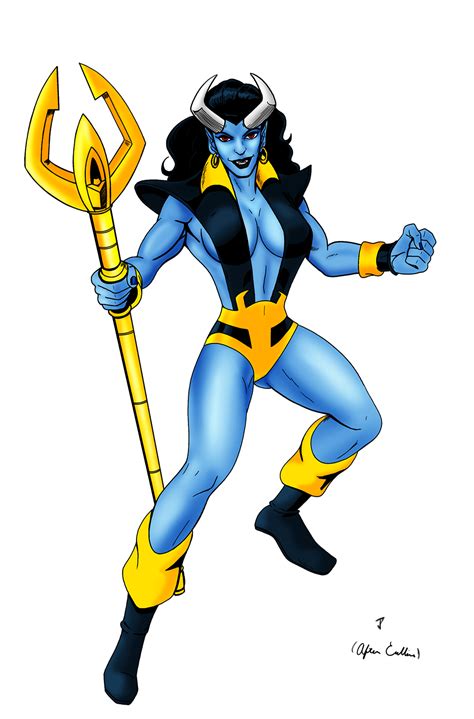 I drew a gender-bent Blue Devil just for the, er, hell of it. : r/DCcomics