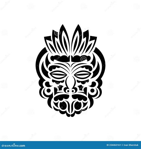 Mask In The Style Of Polynesian Ornaments Samoan Tattoo Designs