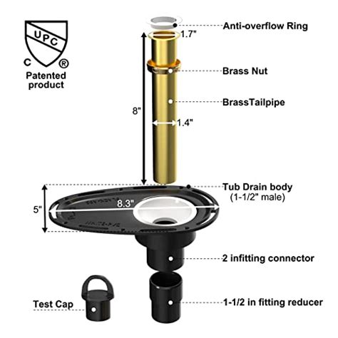 Upgraded Freestanding Tub Drain Rough In Kit For Free Standing Bathtub