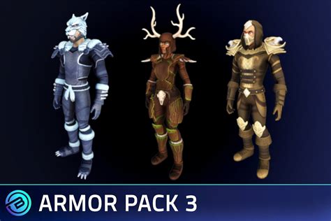 Stylized Armor Sets 3 RPG Characters 3d Model