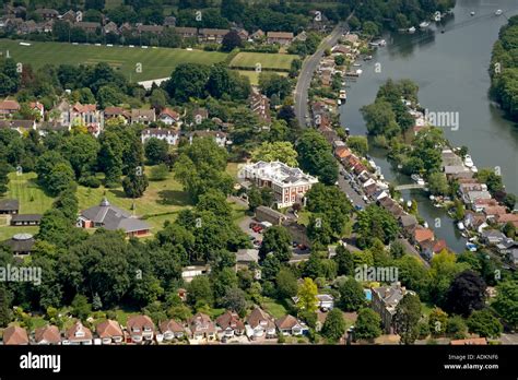 Oblique High Level Aerial View East Of Sunbury With Sunbury Court