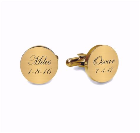 Personalized Cufflinks Engraved Cufflinks Gold Cufflinks | Etsy