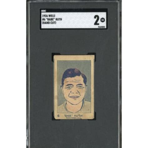 At Auction 1926 W512 6 Babe Ruth Hand Cut SGC 2 GD