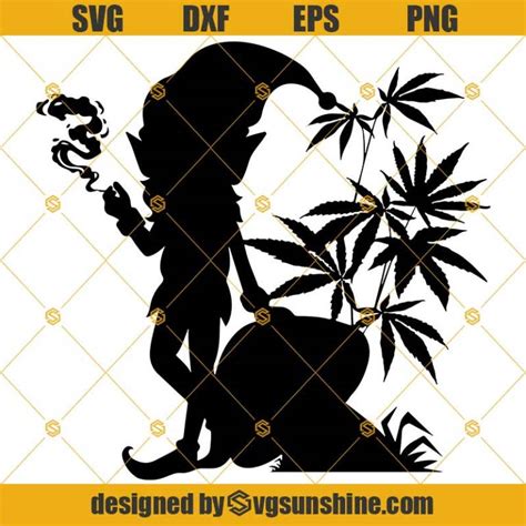 Elf Smoking Weed Svg Png Dxf Eps Cut Files Clipart Cricut Svgsunshine