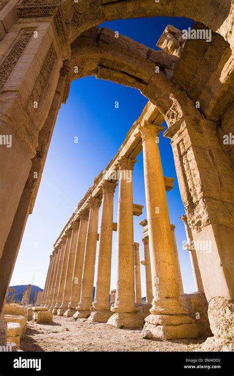 Monumental Arch Of The Ruins At Palmyra Syria Stock Photo Alamy