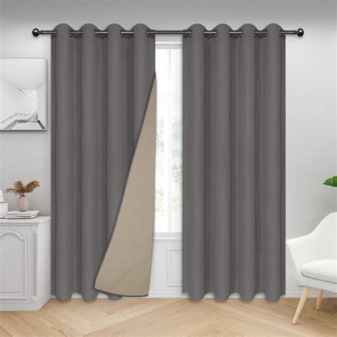 Easy-Going 100% Blackout Grommet Curtain, 2 Panels Room Darkening and