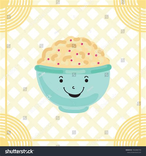 Cute Cartoon Porridge Vector Illustration Stock Vector (Royalty Free ...