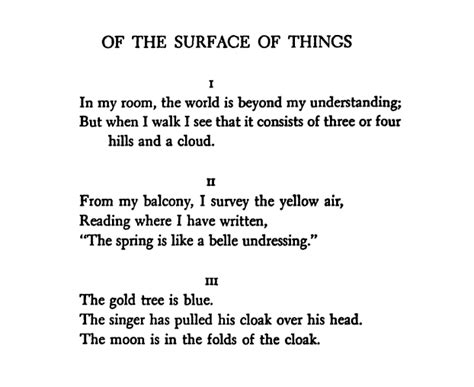 “on The Surface Of Things” — Wallace Stevens Biblioklept