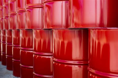 Premium Photo Oil Barrels Red Or Chemical Drums Vertical