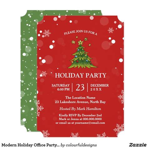 Modern Holiday Office Party Invitations Customizable Modern Holiday Office Party Invitations c ...