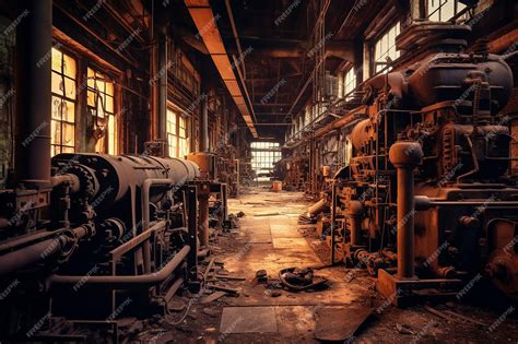 Premium Ai Image A Creepy Abandoned Factory With Rusted Machinery Ai