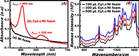 A UVvis Spectrum Of The A Bare Ni Foam And B Cyt C Ni Foam And