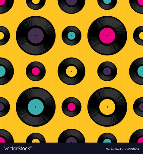 Vinyl Record Seamless Background Pattern Vector Image