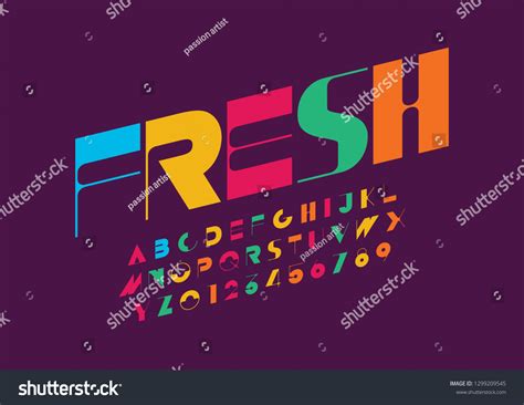 Vector Stylized Modern Font Alphabet เวกเตอร์สต็อก ปลอดค่าลิขสิทธิ์