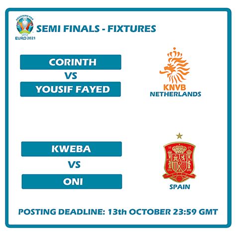 Semi Final Fixtures