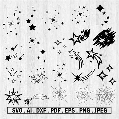 Stars Svg Sparkle Svg Stars Clipart Stars Png Stars Silhouette Etsy