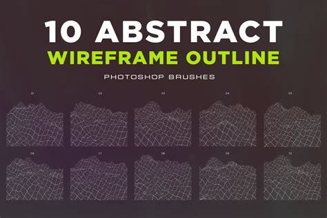 Abstract Wireframe Photoshop Brushes Graphic By Storictype