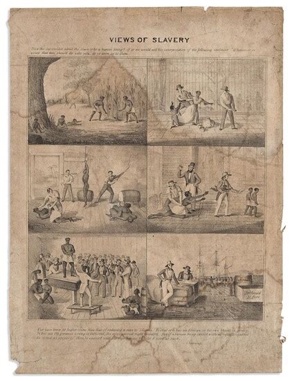 Lot-Art | (SLAVERY & ABOLITION.) Views of Slavery. Lithograph, 13 3/4 x ...