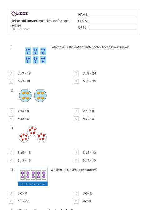 50 Multiplication As Equal Groups Worksheets For 3rd Year On Quizizz Free And Printable