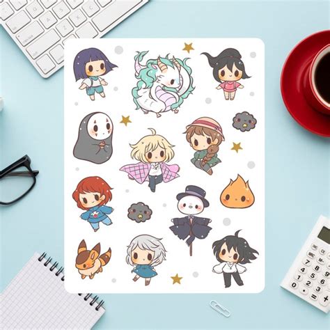 Cartela De Adesivos Studio Ghibli Cute I 12x15cm KIMO ADESIVOS Shopee