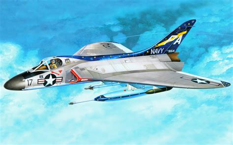 Art Airplane Painting Skyray Fd Fighter 2k Aviation Flight