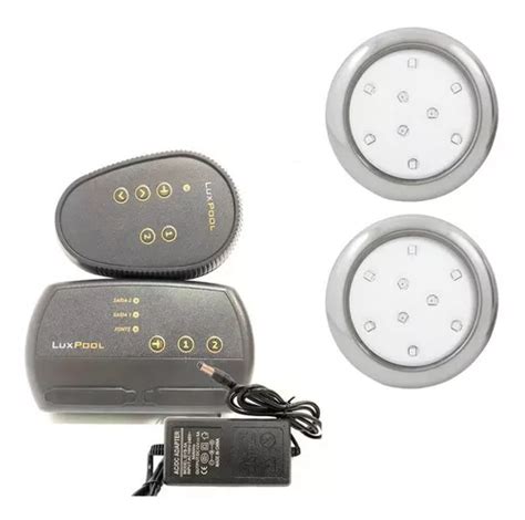 Kit 2 Reflectores LED Para Piscina De 9 W Rgb Inox Rosca Central