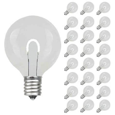 25 Pack LED G40 Plastic Filament Outdoor Globe Replacement Bulbs Pure