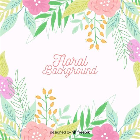 Fondo Floral Dibujado A Mano Vector Gratis