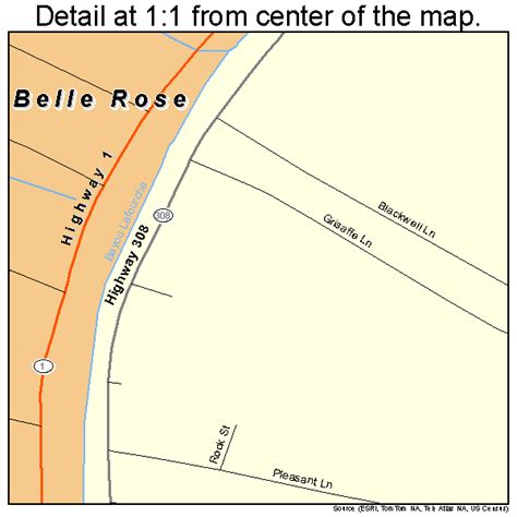 Belle Rose Louisiana Street Map 2206260