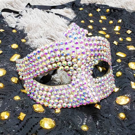 Rhinestone Mask / Rhinestone Masquerade Mask / Masquerade Ball | Etsy